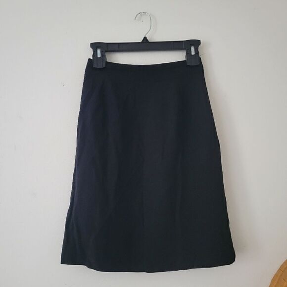 Ann Taylor Vintage Black A-Line Mini Skirt Side Button 4 - Picture 3 of 8